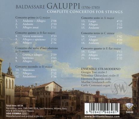 Concerti per archi completi - CD Audio di Baldassarre Galuppi,Ensemble StilModerno - 2