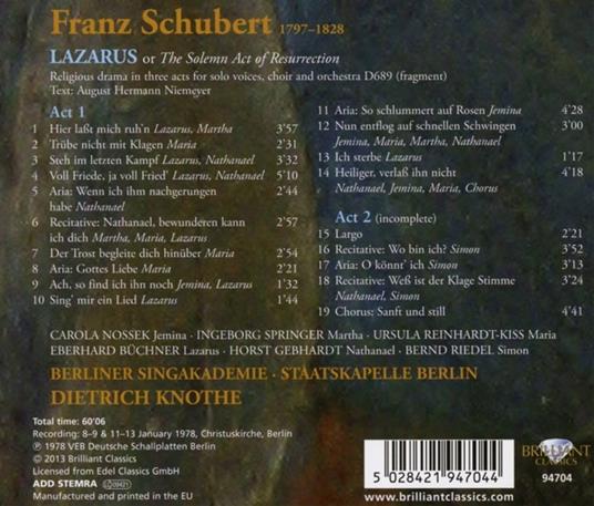 Lazarus - CD Audio di Franz Schubert - 2