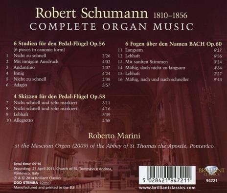 Musica per organo - CD Audio di Robert Schumann - 2