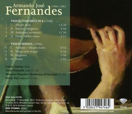 Concerto per violino - Sonata per violino - CD Audio di Armando José Fernandes - 2