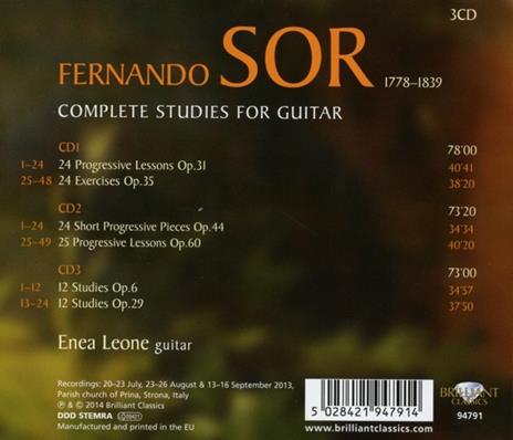 Studi per Chitarra - CD Audio di Joseph Fernando Macari Sor - 2