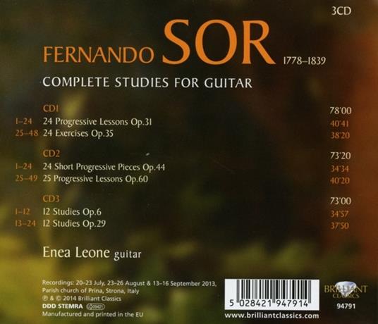 Studi per Chitarra - CD Audio di Joseph Fernando Macari Sor - 2