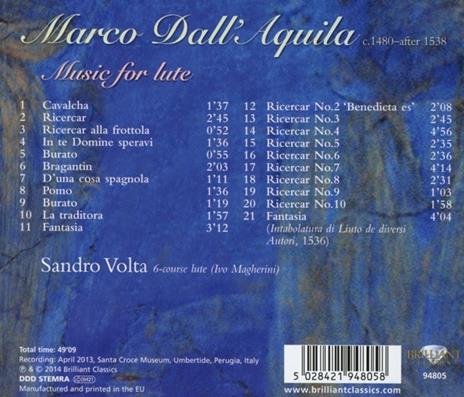 Opere per liuto - CD Audio di Marco dall'Aquila - 2
