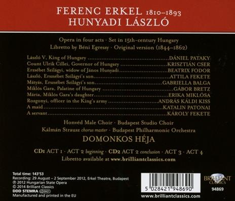 Hunyadi László - CD Audio di Ferenc Erkel - 2