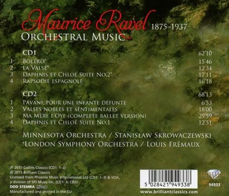 Musica orchestrale - CD Audio di Maurice Ravel,London Symphony Orchestra,Minnesota Orchestra,Louis Frémaux,Stanislaw Skrowaczewski - 2