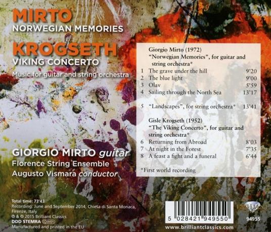 Norwegian Memories - Viking Concerto - CD Audio di Giorgio Mirto,Gisle Krogseth - 2