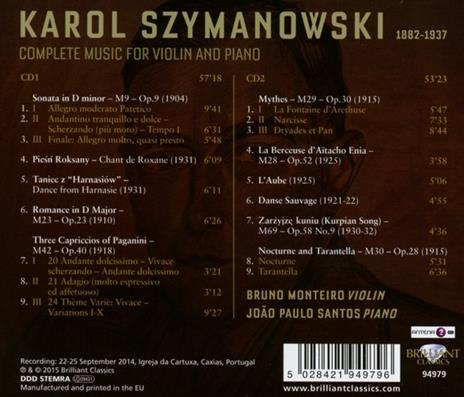 Musica completa per violino e pianoforte - CD Audio di Karol Szymanowski - 2