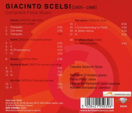 Musica per flauto (Integrale) - CD Audio di Giacinto Scelsi - 2