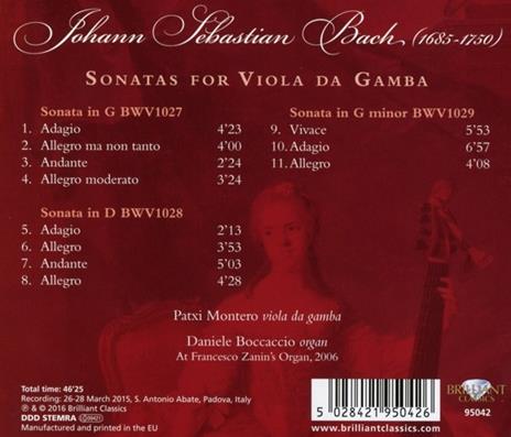 Sonate per viola da gamba - CD Audio di Johann Sebastian Bach - 2