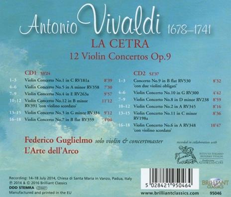 La Cetra. 12 concerti per violino op.9 - CD Audio di Antonio Vivaldi - 2
