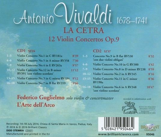 La Cetra. 12 concerti per violino op.9 - CD Audio di Antonio Vivaldi - 2