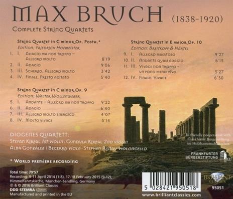 Quartetti per archi op.9, op.19 - CD Audio di Max Bruch - 2