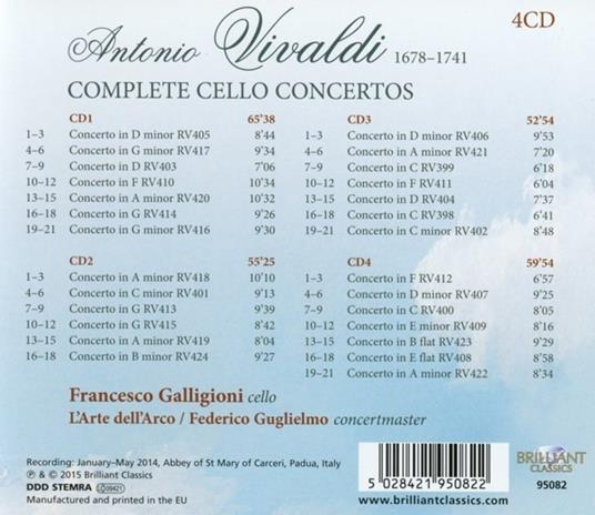 Concerti per violoncello - CD Audio di Antonio Vivaldi - 2