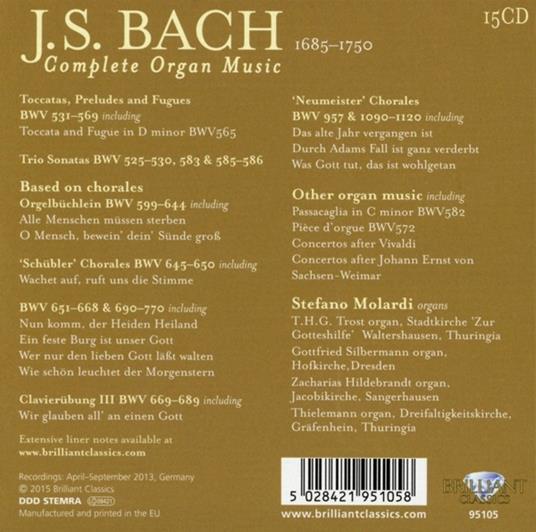 Opere per organo (Integrale) - CD Audio di Johann Sebastian Bach,Stefano Molardi - 3