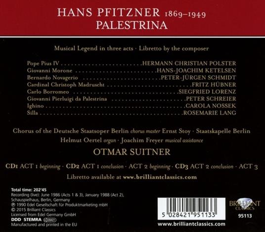 Palestrina - CD Audio di Hans Pfitzner,Otmar Suitner - 2