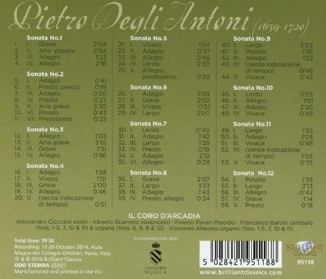 Sonate op.4 - CD Audio di Giovanni Battista Degli Antonii - 2