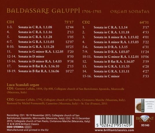 Sonate per organo - CD Audio di Baldassarre Galuppi - 2