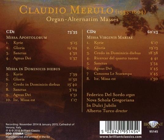 Messe D'intavolatura D'organo - CD Audio di Claudio Merulo - 2