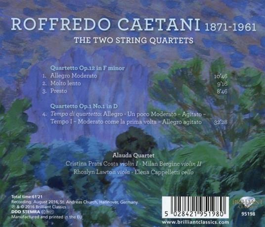 Quartetti per archi op.12, op.1 n.1 - CD Audio di Roffredo Caetani - 2