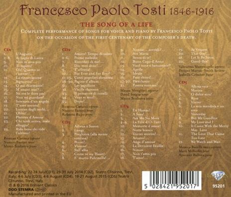The Song of a Life vol.1 - CD Audio di Francesco Paolo Tosti - 2