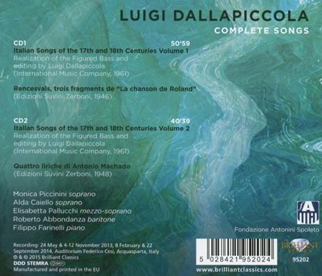 Liriche da camera - CD Audio di Luigi Dallapiccola - 2