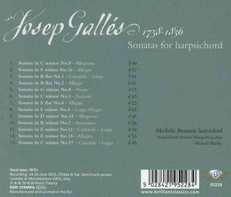 Sonate per clavicembalo - CD Audio di Josep Gallés - 2