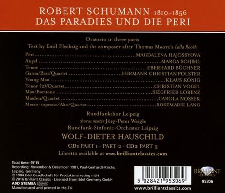 Das Paradies Und Die Peri - CD Audio di Robert Schumann - 2