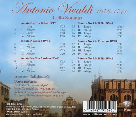 Sonate per violoncello - CD Audio di Antonio Vivaldi - 2