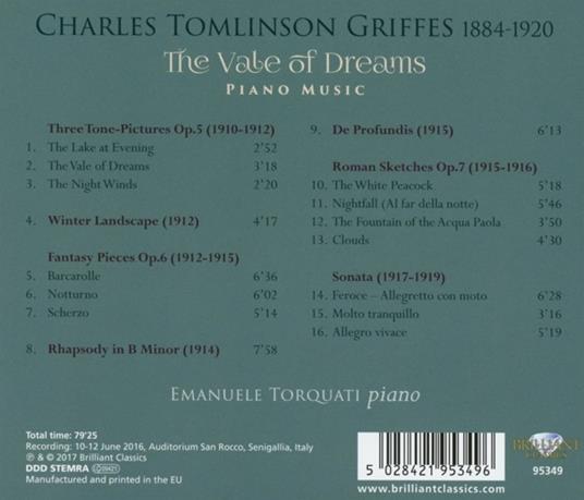 The Vale of Dreams. Musica per pianoforte - CD Audio di Charles Tomlinson Griffes,Emanuele Torquati - 2