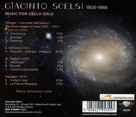 Musica per violoncello solo - CD Audio di Giacinto Scelsi,Marco Simonacci - 2