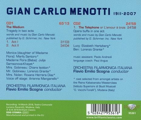 The Medium - the Telephone - CD Audio di Giancarlo Menotti - 2