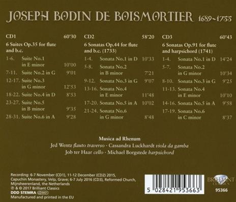Sonate op.44, op.91 - CD Audio di Joseph Bodin de Boismortier - 2
