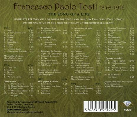 The Song of a Life vol.2 Integrale delle liriche da camera - CD Audio di Francesco Paolo Tosti,Monica Bacelli,Desirée Rancatore - 2