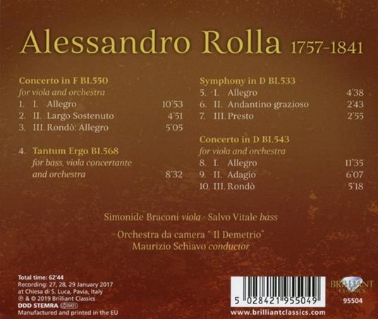 Concerti per viola Bi550, Bi543 - CD Audio di Alessandro Rolla - 2