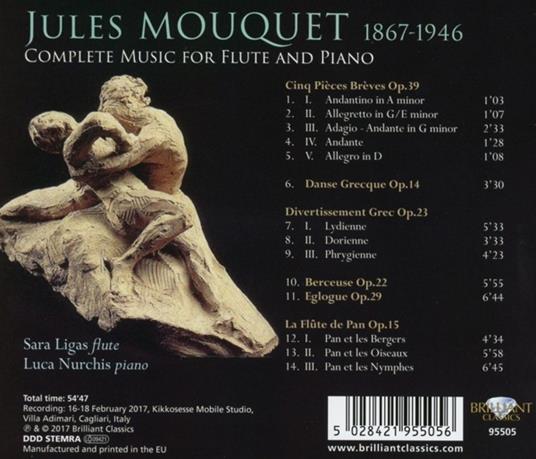 Opere per flauto e pianoforte - CD Audio di Jules Mouquet,Sara Ligas - 2