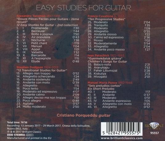 Easy Studies for Guitar 2 - CD Audio di Cristiano Porqueddu - 2