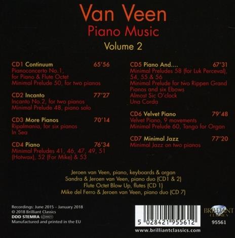 Musica per Pianoforte vol.2 - CD Audio di Jeroen van Veen - 2