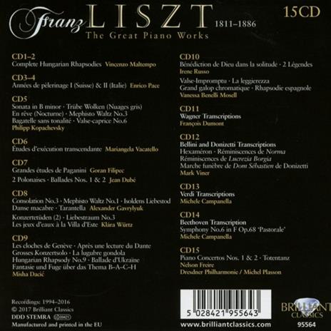 The Great Piano Works. Le più importanti opere per pianoforte - CD Audio di Franz Liszt - 2