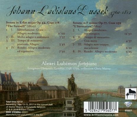 Sonata per pianoforte op.44 The Farewell, op.77 L'invocation - CD Audio di Alexei Lubimov,Jan Ladislav Dussek - 2