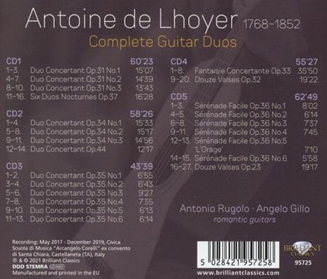 Complete Guitar Duos - CD Audio di Antoine de Lhoyer,Antonio Rugolo,Angelo Gillo - 2