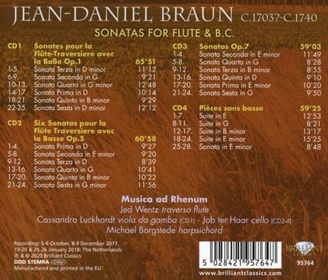 Sonate per flauto - CD Audio di Musica ad Rhenum,Jean-Daniel Braun - 2