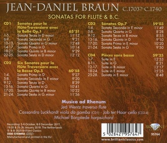 Sonate per flauto - CD Audio di Musica ad Rhenum,Jean-Daniel Braun - 2