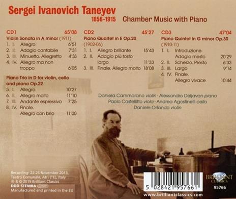 Musica da Camera con pianoforte - CD Audio di Sergej Taneyev - 2
