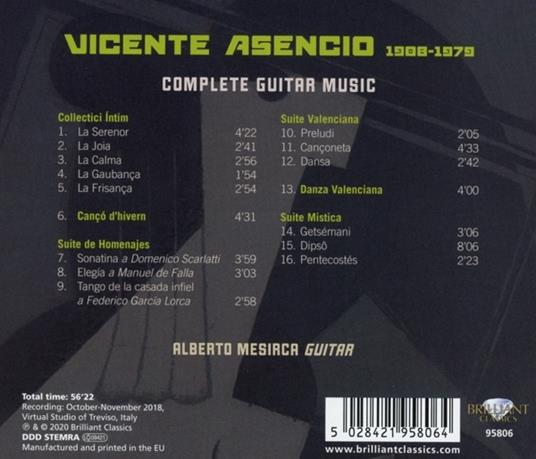 Musica completa per chitarra - CD Audio di Alberto Mesirca,Vicente Asencio - 2