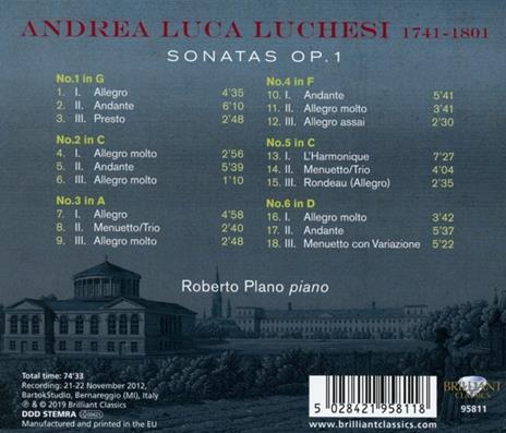 Sonate op.1 - CD Audio di Andrea Luchesi,Roberto Plano - 2