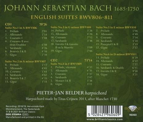 Suites inglesi BWV 806-811 - CD Audio di Johann Sebastian Bach,Pieter-Jan Belder - 2