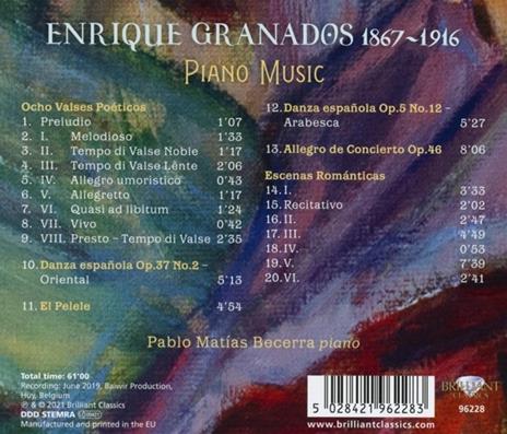 Piano Music - CD Audio di Enrique Granados,Pablo Matias Becerra - 2