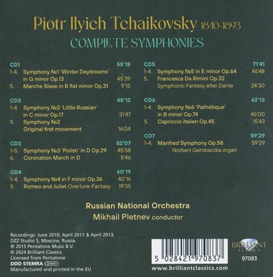Complete Symphonies (Deluxe Edition) - CD Audio di Pyotr Ilyich Tchaikovsky - 2