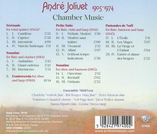 Chamber Music - CD Audio di André Jolivet - 2