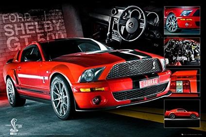 Poster Easton. Red Mustang Gt500 61x91,5 cm.